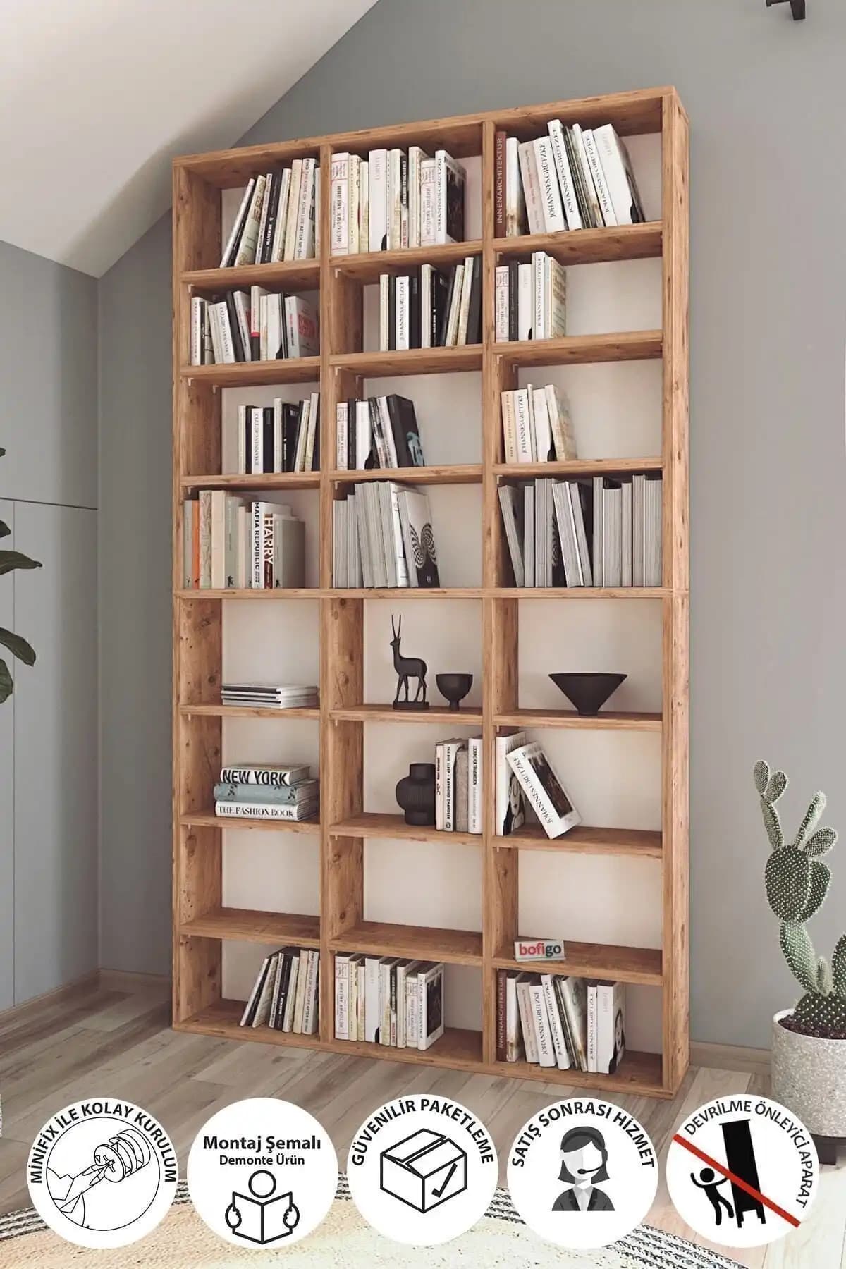 Bofigo Çok Raflı Kitaplık: Modern ve Fonksiyonel Tasarım ile Ev Dekorasyonunu Tamamlar