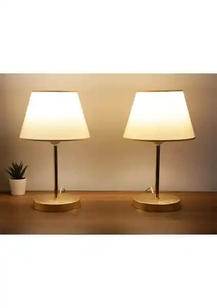 Homing Lara Gold Gövdeli 2'li Abajur Seti: Modern ve Şık İç Mekan Aydınlatma Çözümü