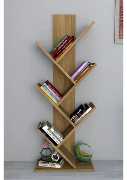 Moonlife Tree Dekoratif Kitaplık Çam: Modern ve Şık Tasarımıyla Çok Amaçlı Depolama Ünitesi