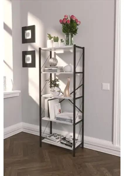 VayLife Dekoratif 5 Raflı Kitaplık Modern Tasarım ve Fonksiyonellik Özellikleri