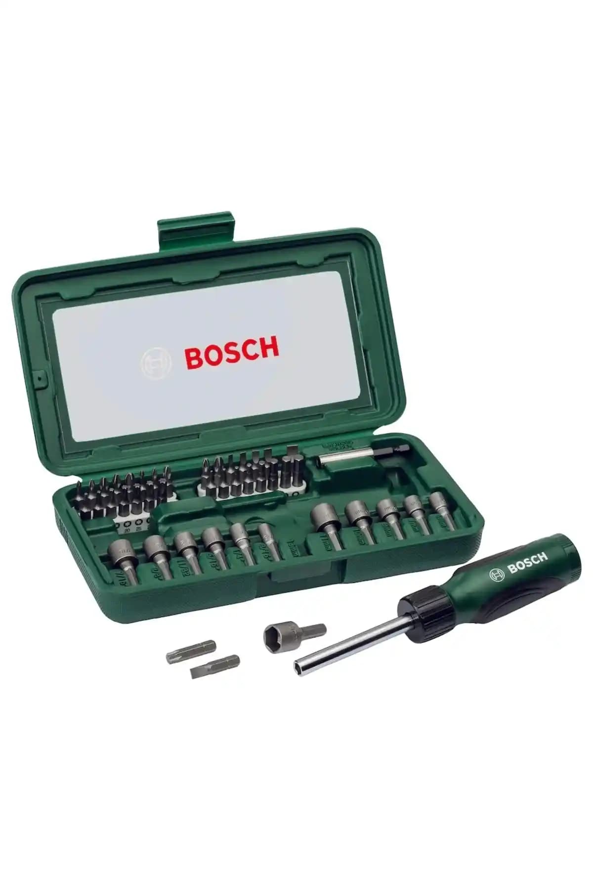 Bosch 46 Parça Cırcır Tornavidalı Vidalama ve Lokma Uçlu Aksesuar Seti Özellikleri