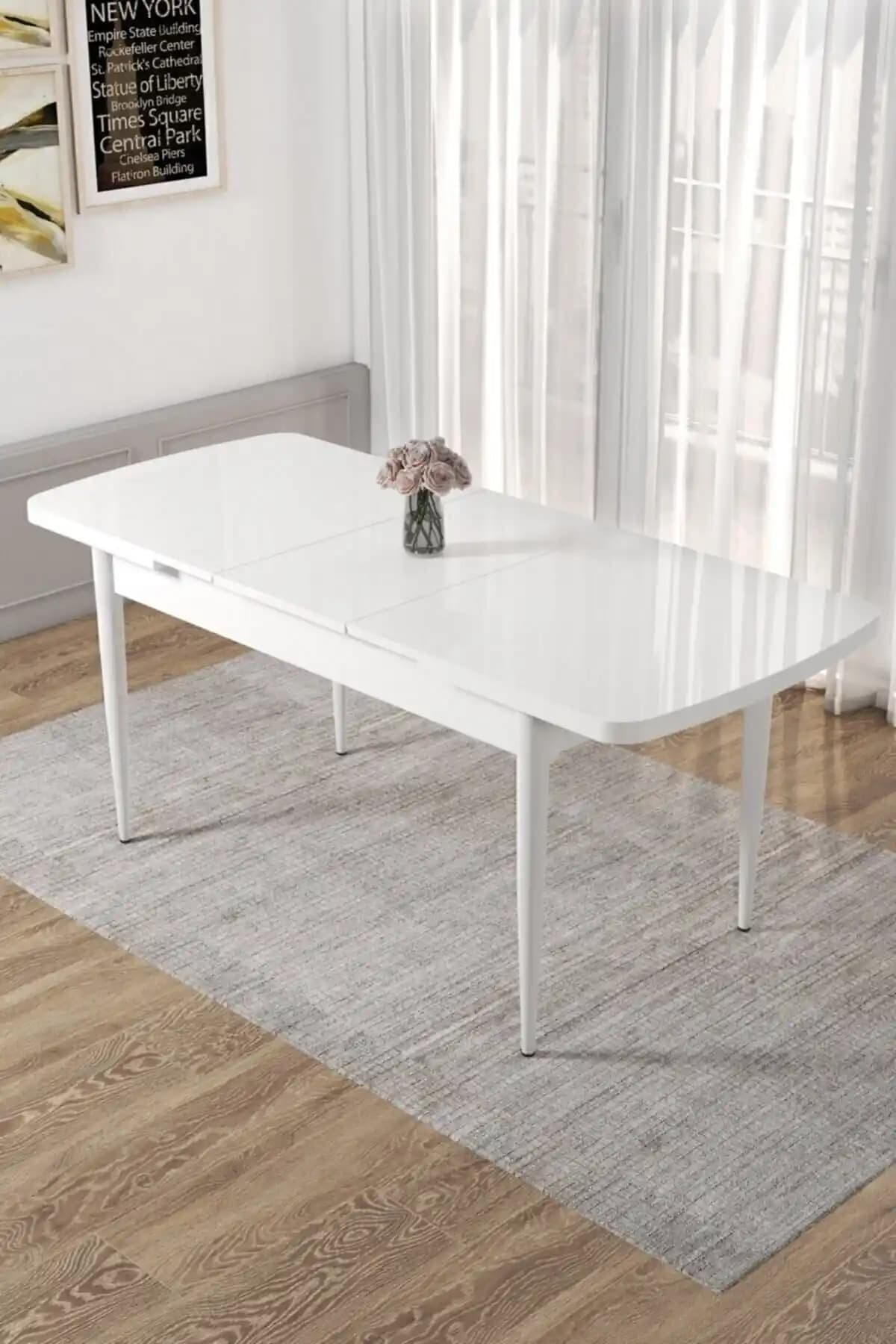 Canisa Concept Canisa Kor Serisi 70x114 Açılabilir Beyaz Mutfak Masası Özellikleri ve Tasarımı